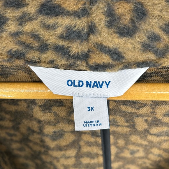 NWT Old Navy Long-Line Cardigan Coat in Brown Leopard Womens Plus Size 3X NEW - Picture 7 of 11